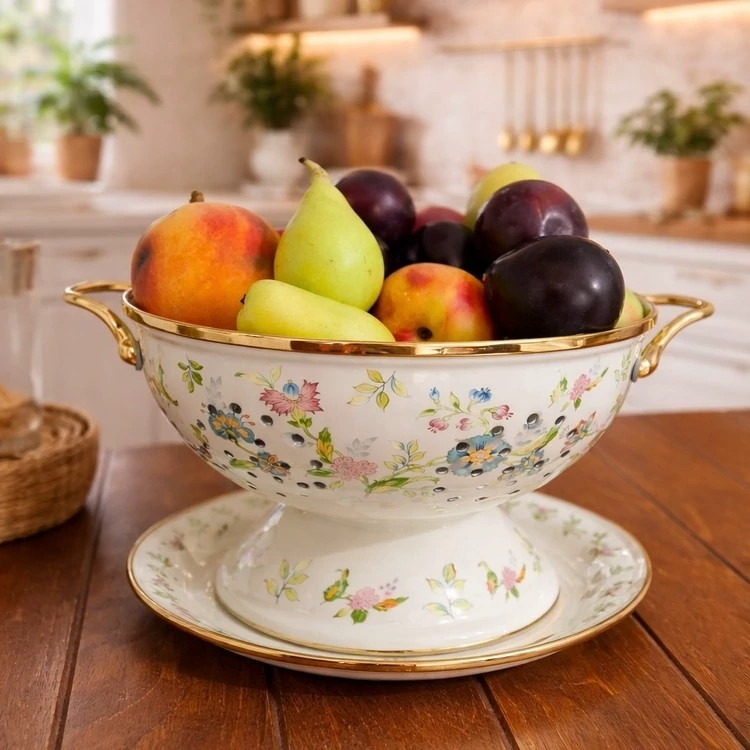 ست آبکش و سینی لعابی