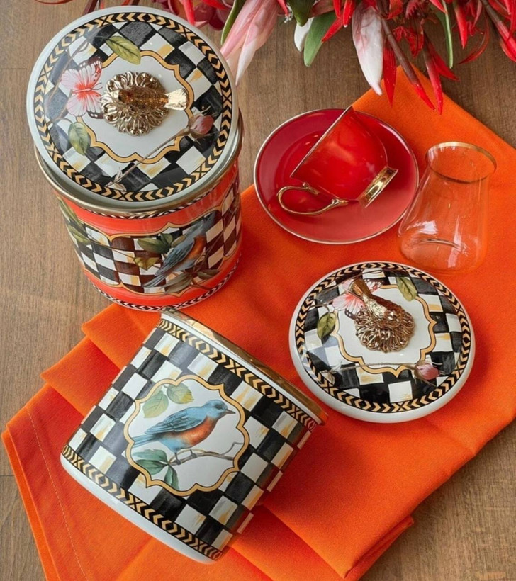 بانکه لعابی ترک طرح گنجشک